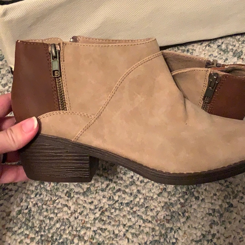 BC tan booties from stitch fix